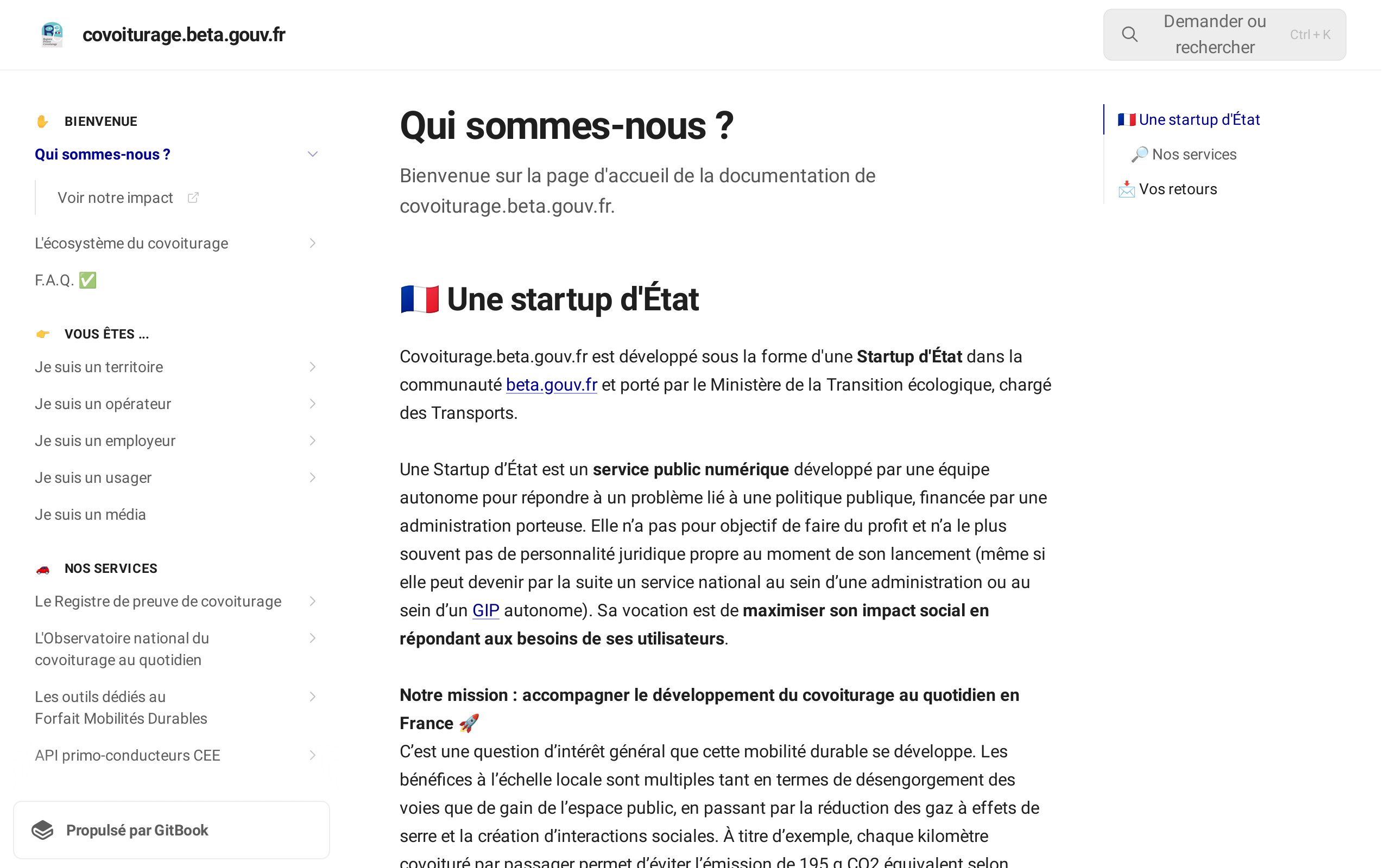 Copie d'écran de https://doc.covoiturage.beta.gouv.fr/
