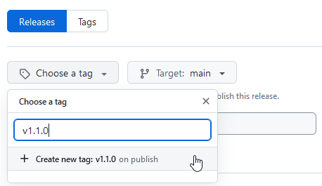 Create new tag